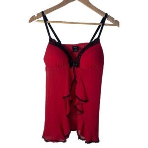 Apt 9 WhimsigothLace Bust Babydoll Cami Bow  OpenLingerie S  Vamp Dark Fairy Y2K